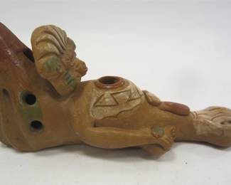 SOUTH AMERICAN CLAY FLUTE WHISTLE
