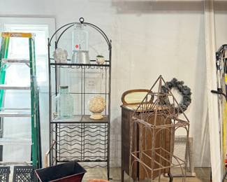 Pots, Metal Etageres, Ladder, Metal Air Duct Grates.