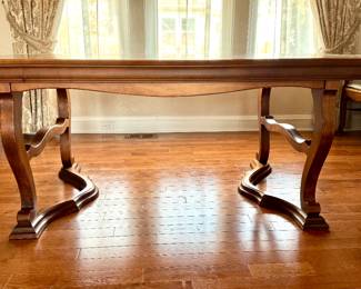 Chestnut Finish French Provincial Extension Farm-Style Table. Comes with Pads. Photo 1 of 6.