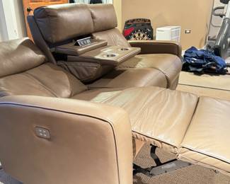 Three Seat Leather Power Reclining Sofa. Each Seat Reclines Independently Of The Other! Photo 5 of 6.