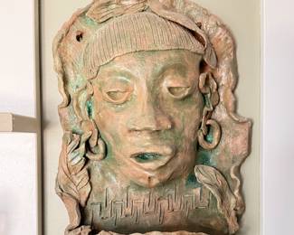 Terracotta Wall Mount Sculpt. Signed By Artist. Photo 1 of 2.