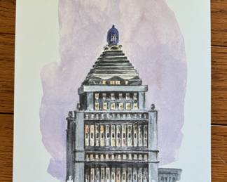 Print of Strauss Building Watercolor.