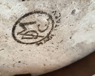 Neoclassical Stye Marble Top Mahogany Side Table. Measures 21.5" D x 19" H. Made In Italy. Photo 3 of 3.