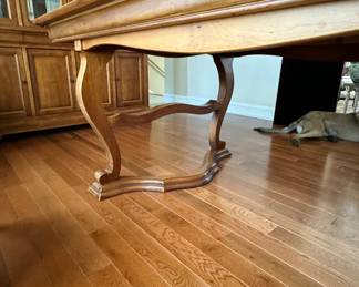 Chestnut Finish French Provincial Extension Farm-Style Table. Comes with Pads. Photo 2 of 6.