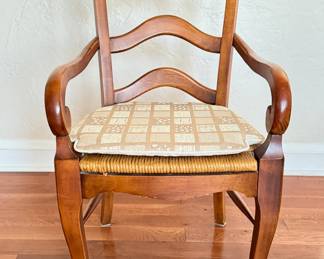 Set of 6 French Provincial Rush Seat Ladder Back Dining Chairs. Seat Cushions Available. Seat Height Measures 20" H. Photo 1 of 6.