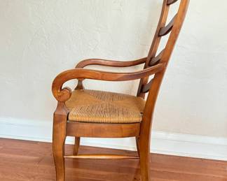 Set of 6 French Provincial Rush Seat Ladder Back Dining Chairs. Seat Cushions Available. Seat Height Measures 20" H. Photo 4 of 6.