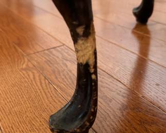 Maple Upholstered Bench with Nailhead Trim. Measures 14" W x 26" D x 18" H. Photo 4 of 4.