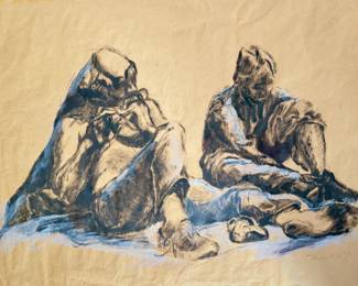 Tom Roll, Untitled, Charcoal on Paper. Signed by Artist.