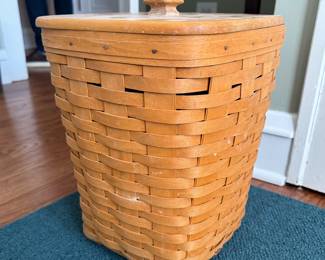 Longaberger Waste Basket with Lid.