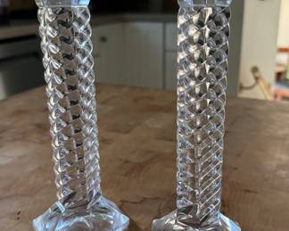 Pair of Crystal Candlesticks.