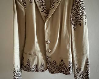 Moschimo Leopard Trimmed Blazer