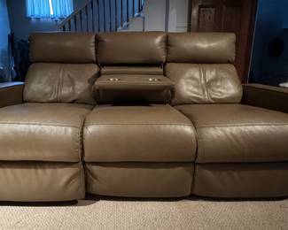 Three Seat Leather Power Reclining Sofa. Each Seat Reclines Independently Of The Other! Photo 2 of 6.