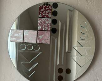 Art Deco Round Mirror.