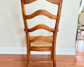 Set of 6 French Provincial Rush Seat Ladder Back Dining Chairs. Seat Cushions Available. Seat Height Measures 20" H. Photo 5 of 6.
