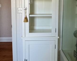 Restoration Hardware White Tall Bathroom Cabinet. Measures 26" W x 15.25" D x 70" H. Photo 1 of 2.