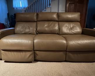 Three Seat Leather Power Reclining Sofa. Each Seat Reclines Independently Of The Other! Photo 1 of 6.