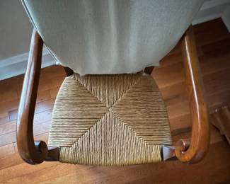 Set of 6 French Provincial Rush Seat Ladder Back Dining Chairs. Seat Cushions Available. Seat Height Measures 20" H. Photo 2 of 6.