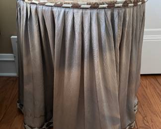 Skirted Particle Board Side Table. Photo 1 of 2.