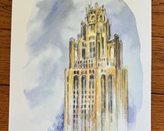 Print of Tribune Tower Watercolor.