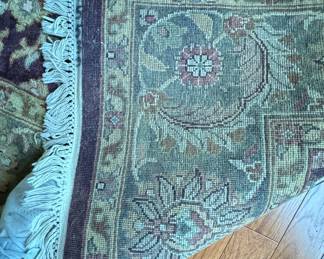 Area Rug with Sage & Eggplant Colorway. Measures 6' 4" x 9'. Photo 3 of 3.