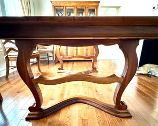 Chestnut Finish French Provincial Extension Farm-Style Table. Comes With Pads. Photo 3 of 6.