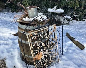 Outdoor White Wrought Iron Decorative Pieces