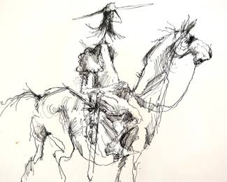 W. B. Park magazine proof - original ink & watercolor - Don Quixote