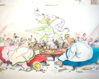 W. B. Park magazine proof - original ink & watercolor - Greeks/Romans