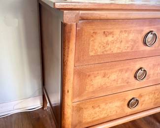 American of Martinsville vintage mid-century modern MCM wood dresser with inlays