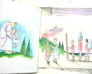 W. B. Park magazine proof - original ink & watercolor - Greeks/Romans
