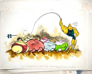 W. B. Park magazine proof - original ink & watercolor - losing weight
