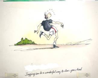 W. B. Park magazine proof - original ink & watercolor - losing weight