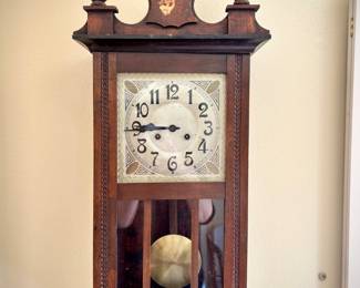 Antique wall clock with chime (working)