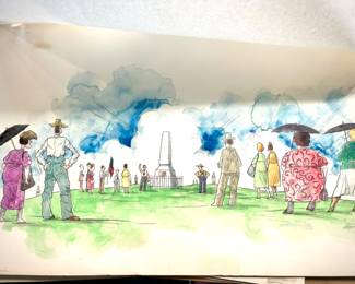 W. B. Park magazine proof - original ink & watercolor 