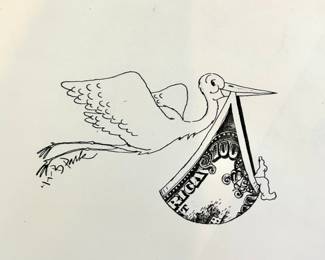 W. B. Park magazine proof - original ink & watercolor - children are expensive