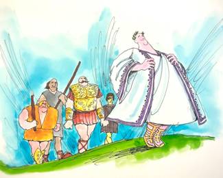 W. B. Park magazine proof - original ink & watercolor - Greeks/Romans