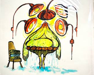 W. B. Park magazine proof - original ink & watercolor - losing weight