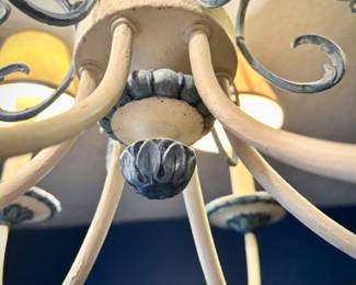 Vintage hand-painted blue & white chandelier (also comes with red shades)