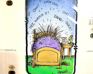 W. B. Park magazine proof - original ink & watercolor from "Off The Leash" cartoon - caption is "Porcupine Love" (not shown)