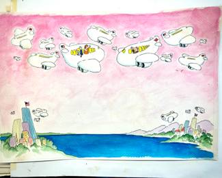 W. B. Park magazine proof - original ink & watercolor 