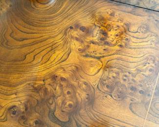 Large antique Duncan Phyfe-style dining table with two leaves (only one is shown) and eight chairs. Chair bottoms easily removed to recover.