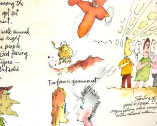 W. B. Park magazine proof - original ink & watercolor 