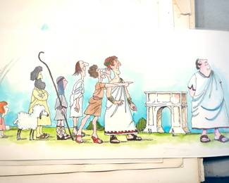 W. B. Park magazine proof - original ink & watercolor - Greeks/Romans