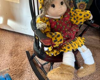 Vintage doll's rocking chair