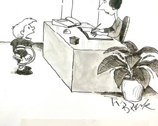 W. B. Park magazine proof - original ink & watercolor - children are funny