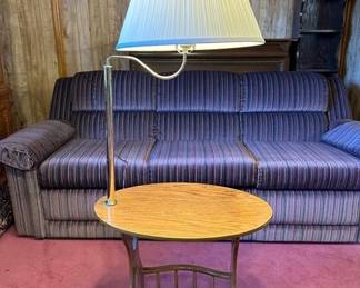 Brass Lamp End Table With Magazine Rack