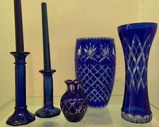 Bohemian crystal cut cobalt