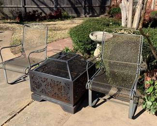 fire pit and vintage patio