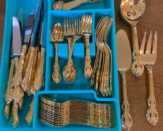 Towle gold flatware, complete set