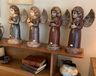 pottery musician angels set